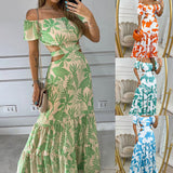 Women Sexy Off Shoulder Print Dress
