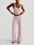 Women Yoga Sling Vest Wide Leg Pants Set