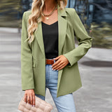 Women's casual suit outer sleeve buttons lapel jacket