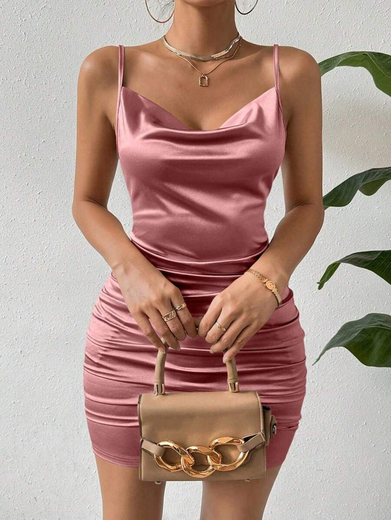Women's Mini Strap Cami Short Dress Slim Fit Sleeveless Dress
