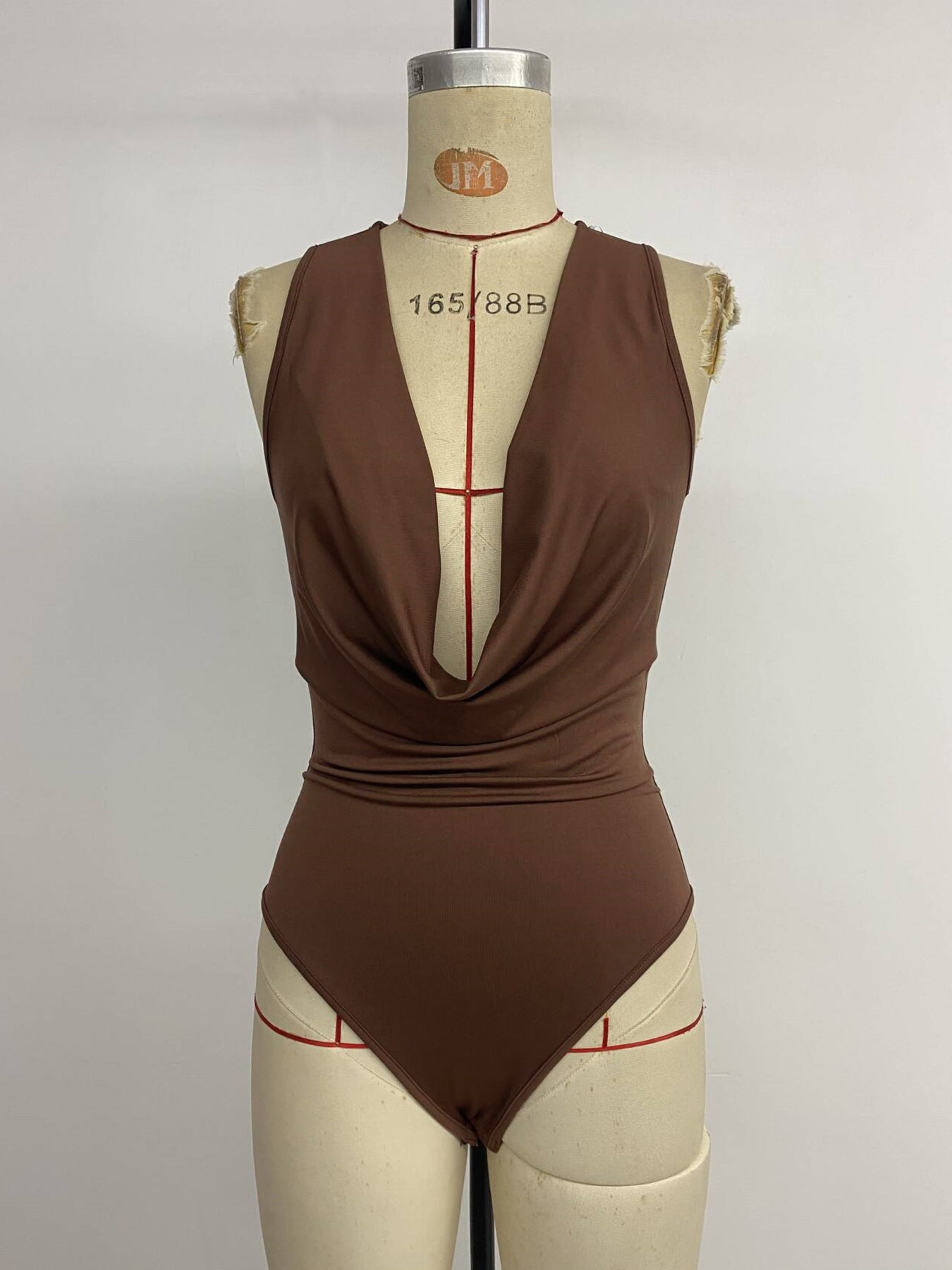 Sexy Jumpsuit Neck Deep V-neck Solid Color Jumpsuit