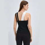 Womens Summer Contrast Cross Suspender Top