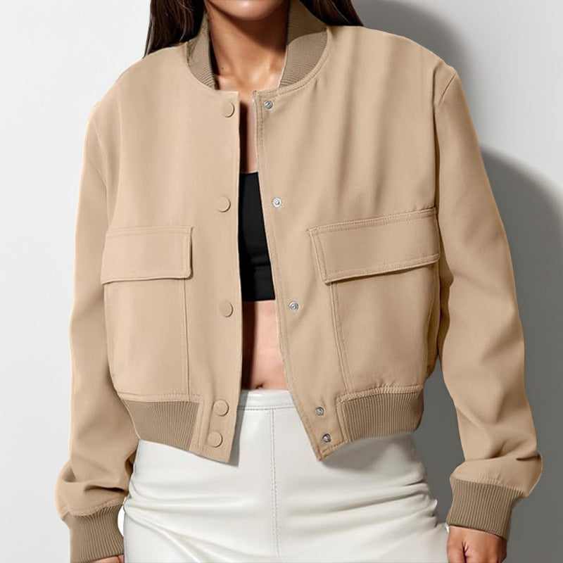 Elegant Vintage Loose Button Pocket Blazer