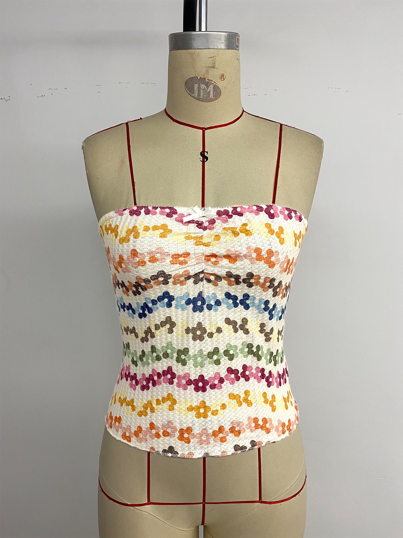 WomenTube Top Sleeveless Gradual Change Color Floral Vest