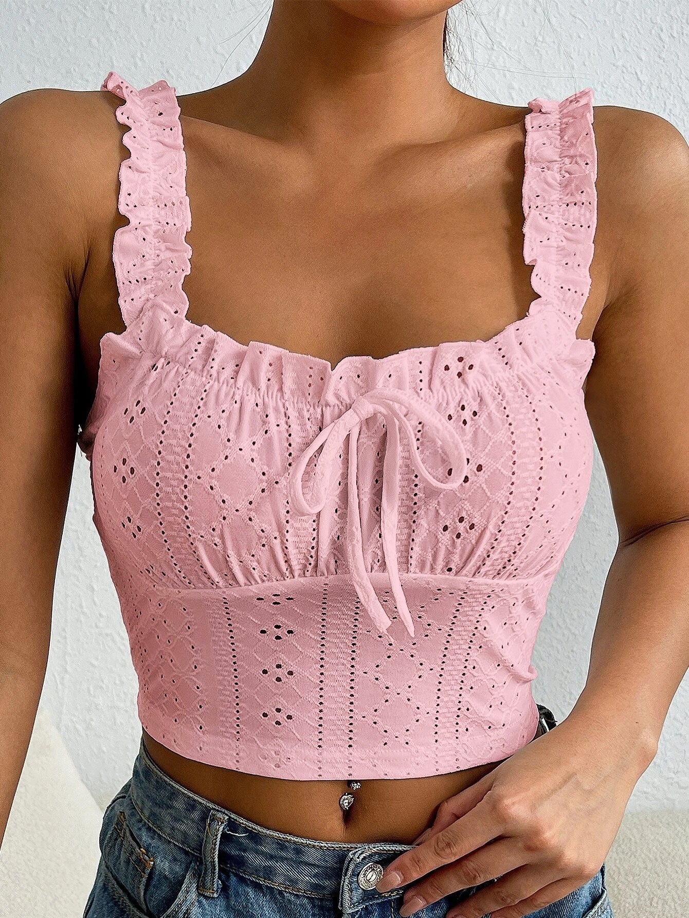 Womens Lace Sling Vest Top