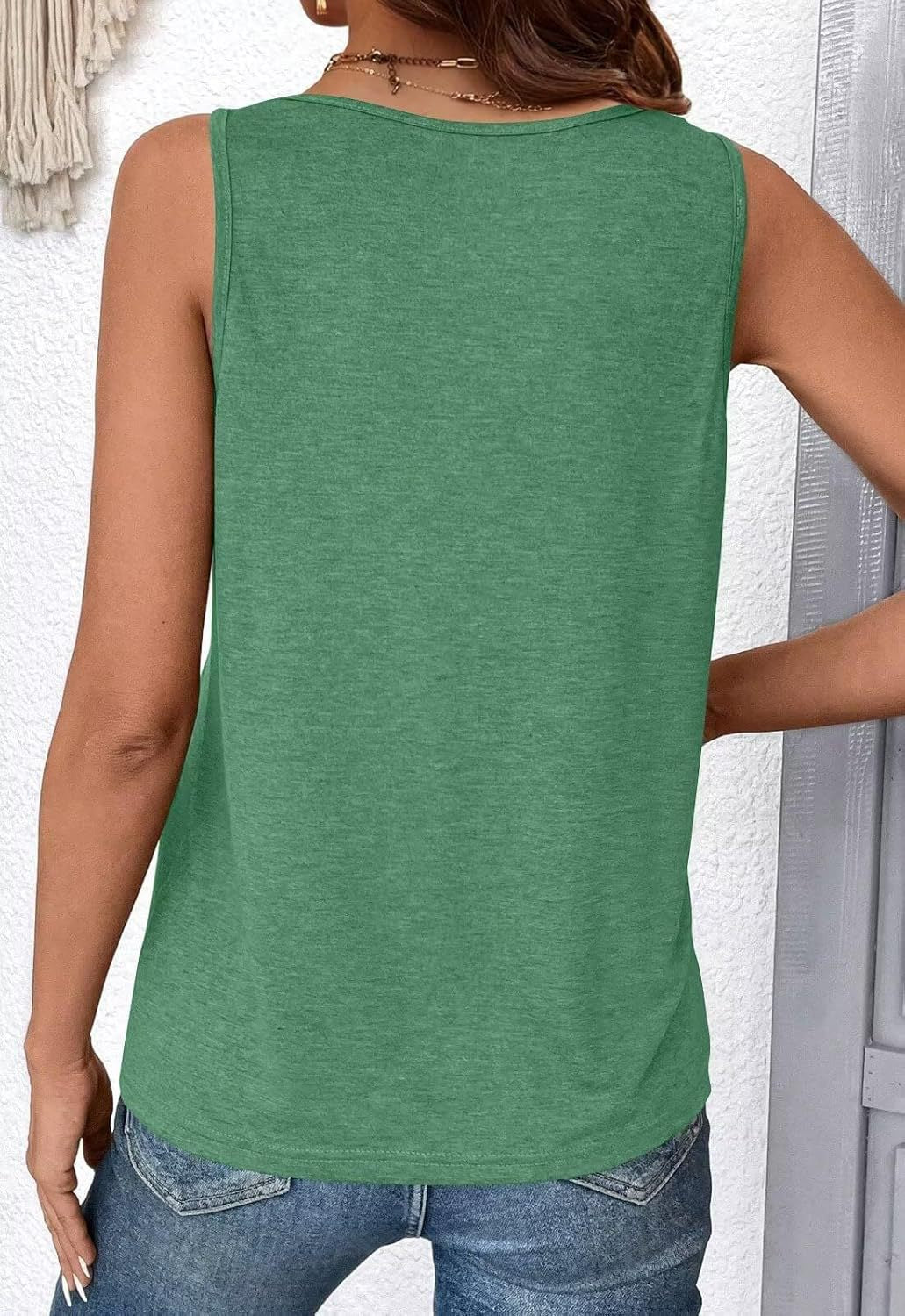Solid Color V-neck Sleeveless Top Women's Casual Loose Vest Women