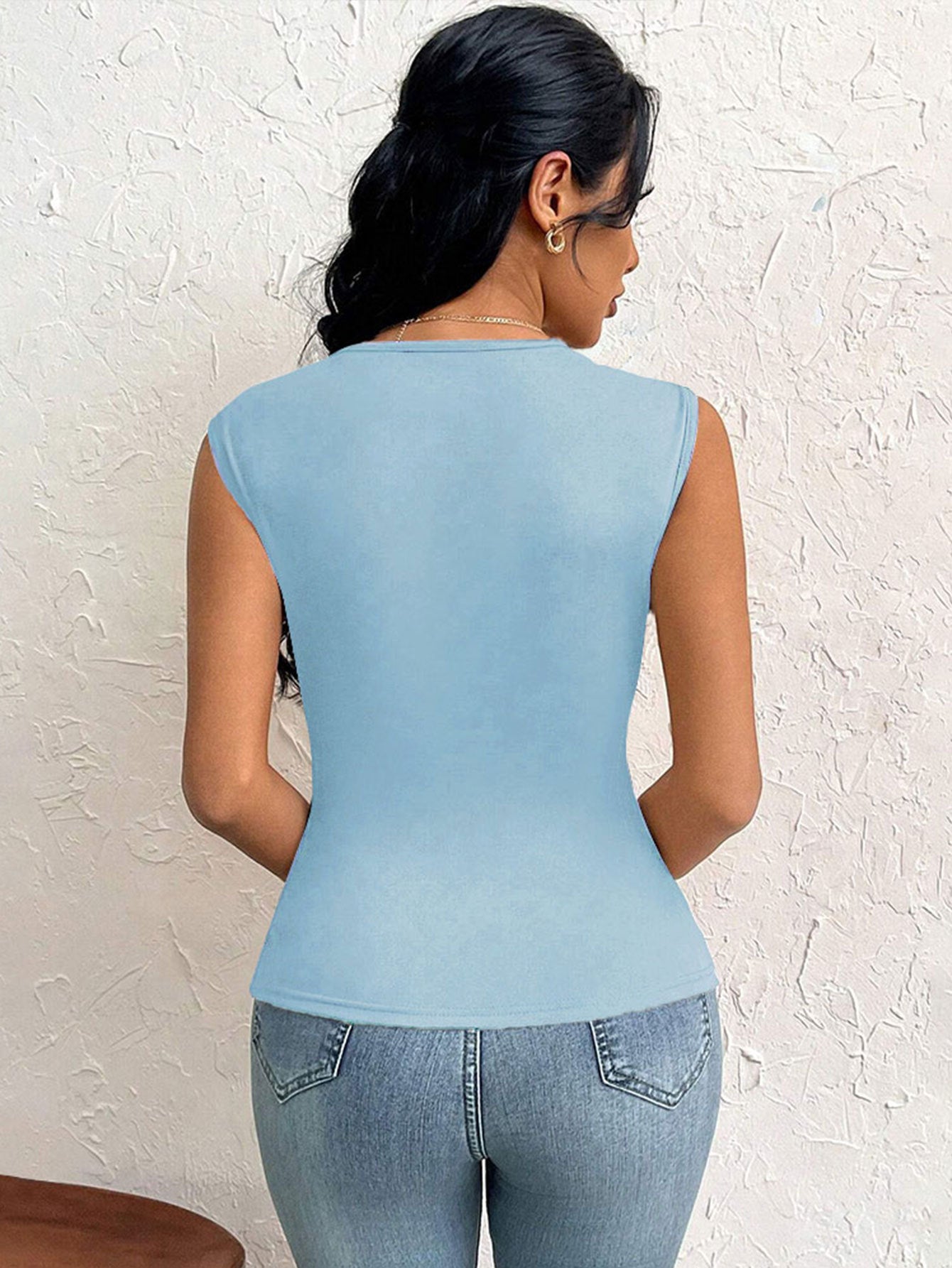 Women's T-shirt Summer Slim Short Solid Color Top