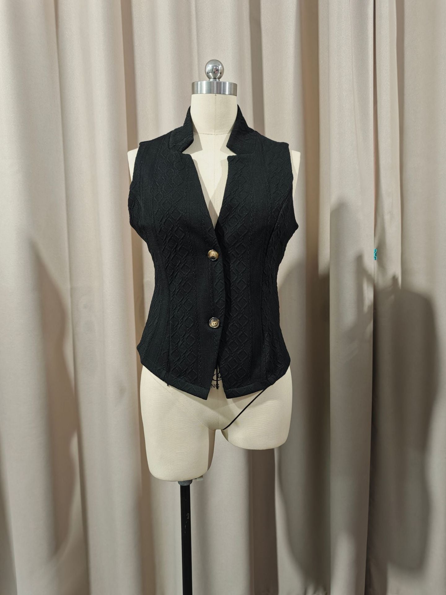 V-Neck Button Sleeveless Vest Vest Jacket Top Women