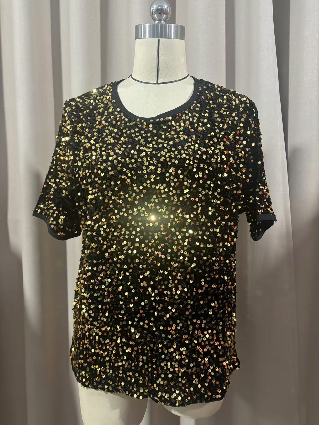 Short Sleeve Bag Neck Crew Neck Top Women's T-Shirt