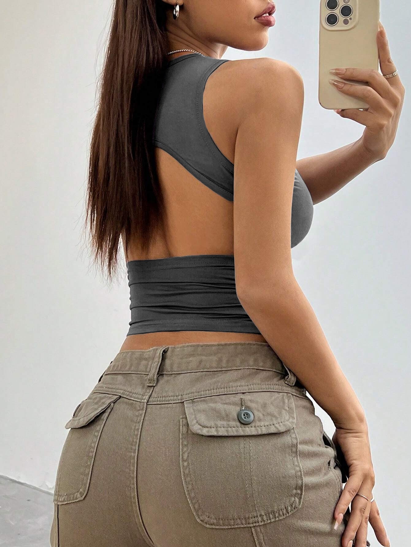 Summer Solid Color Tight Short Sleeveless Vest Top