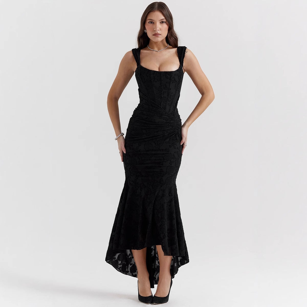Off-Shoulder Tubular Bodycon Dress Fishtail Woman
