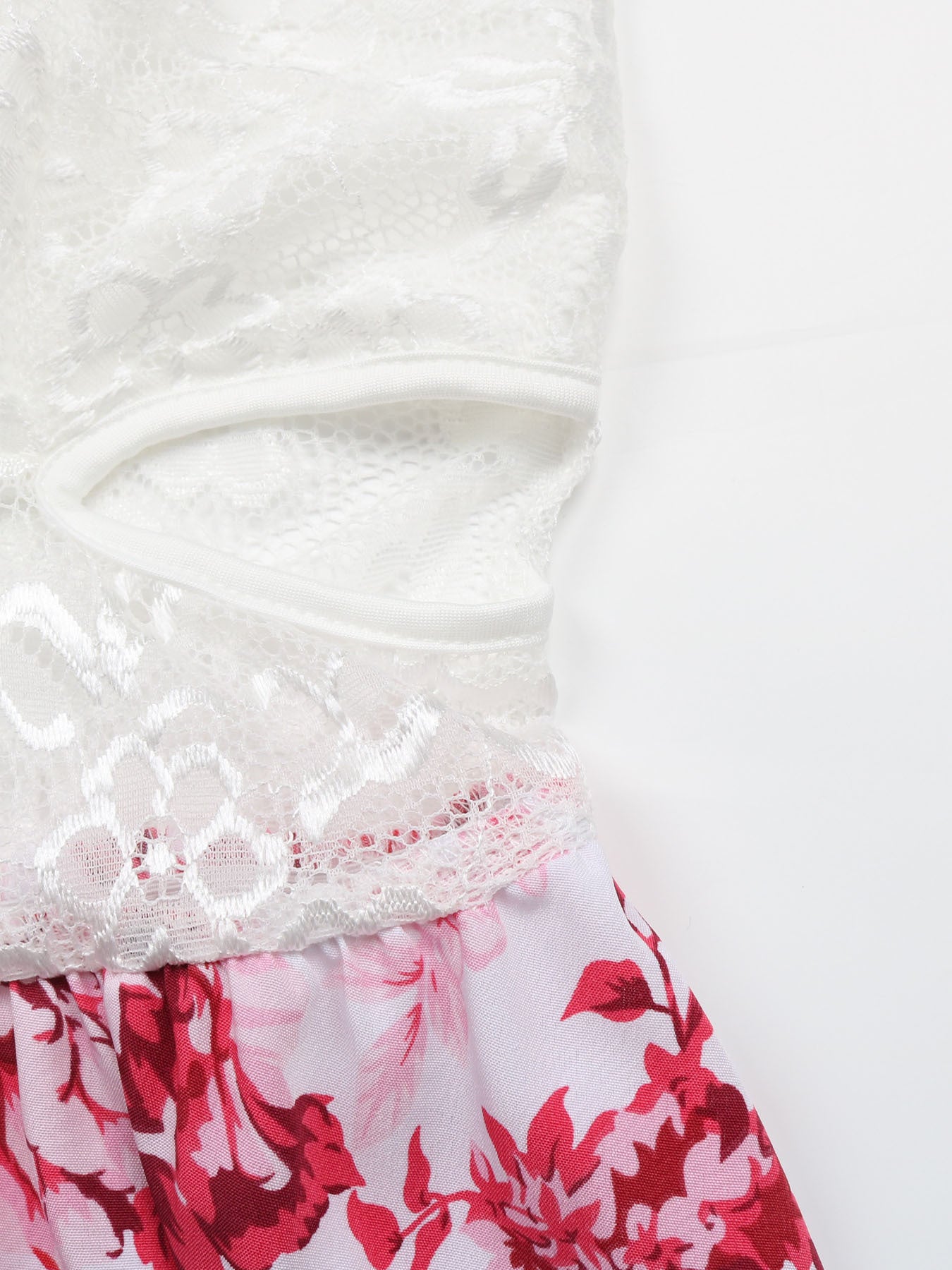 Women Ruffle Skirt Lace Suspender Dress