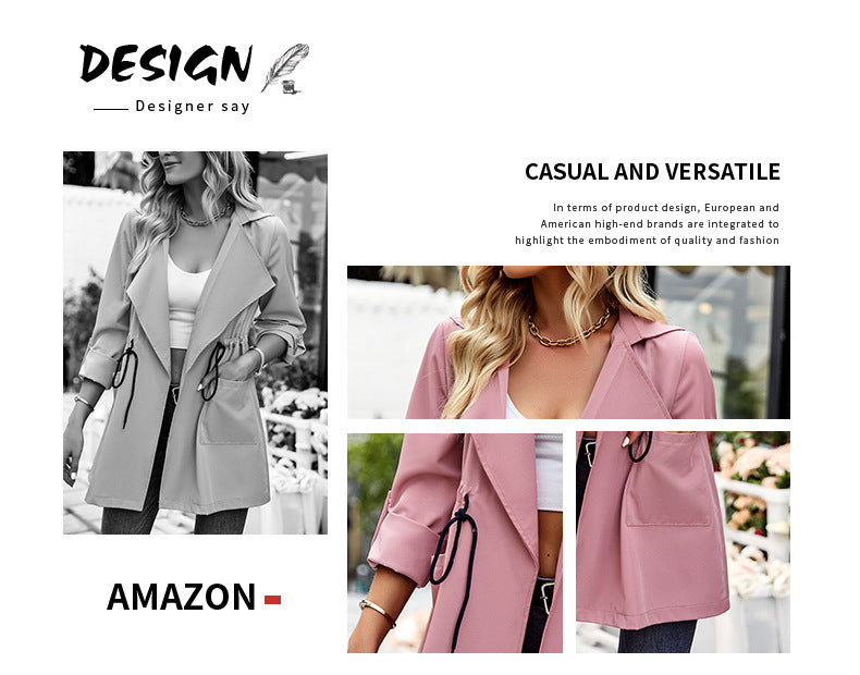 Women's Autumn And Winter Trench Coat Fashion Jacket