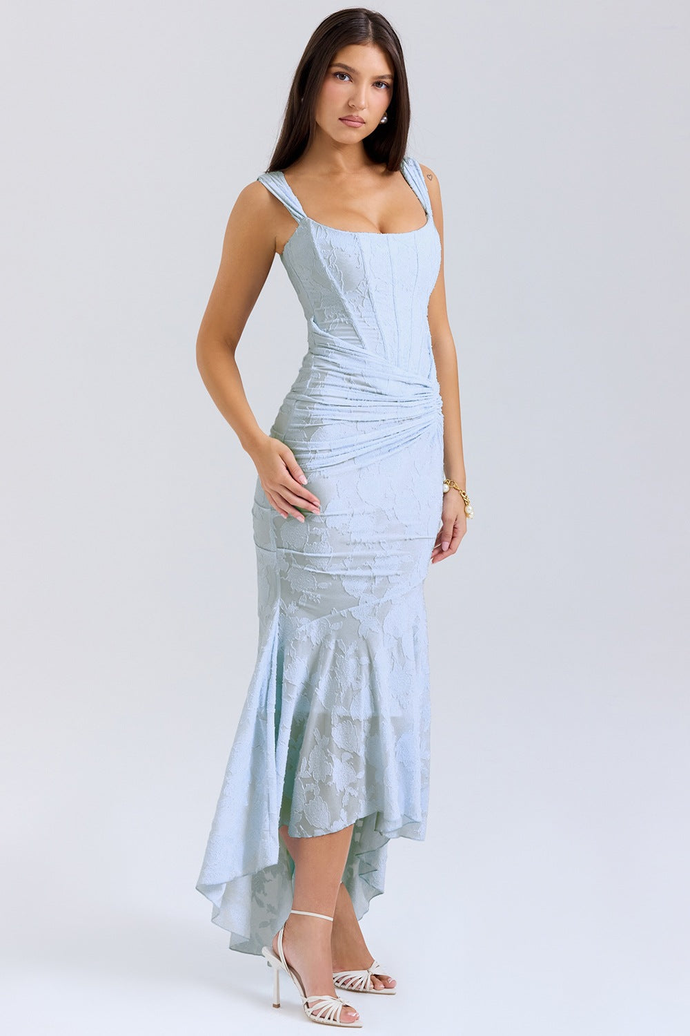 Off-Shoulder Tubular Bodycon Dress Fishtail Woman