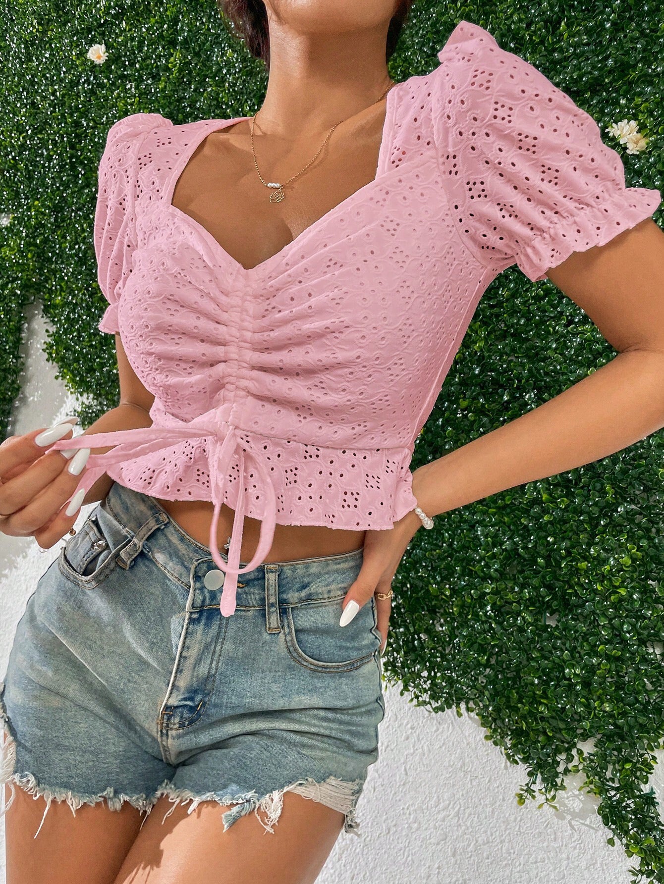 Women V-Neck T-Shirt Knitted Top