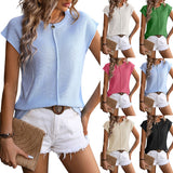 Women's Crew Neck Top Knitted Thick Stitch Casual Sweater