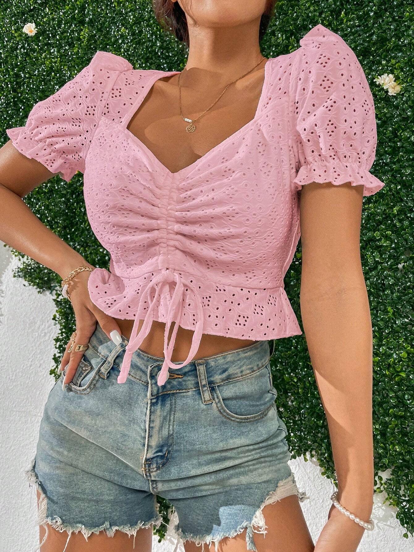 Women V-Neck T-Shirt Knitted Top