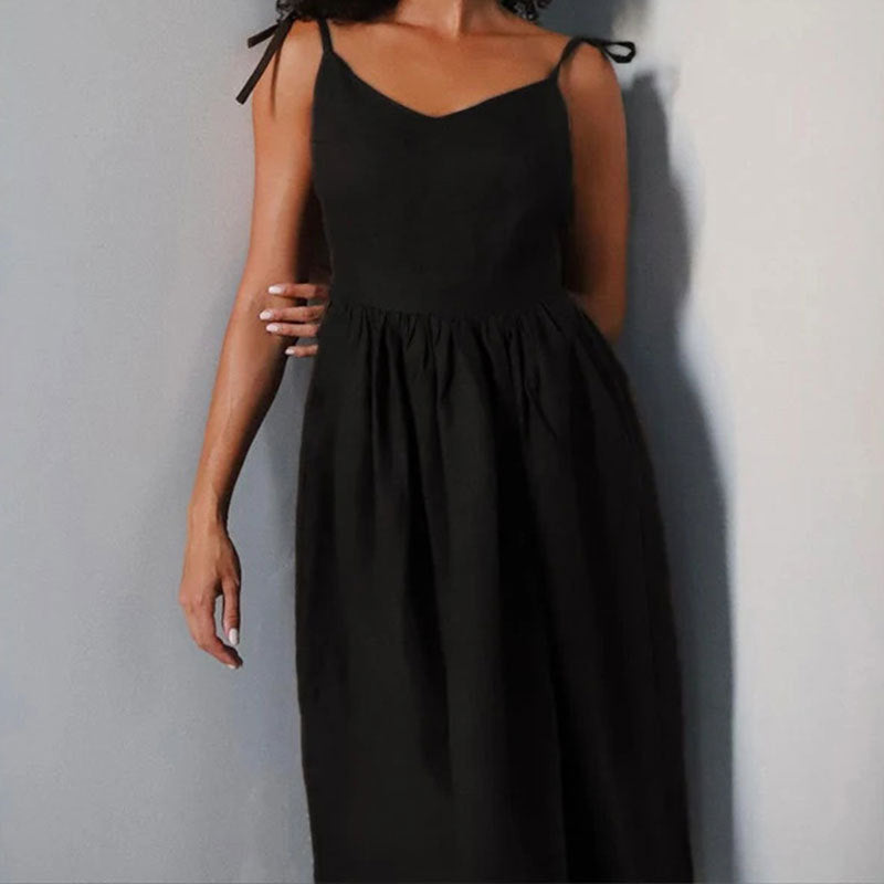 Women's Sexy Solid Color High-waisted Suspender Dress
