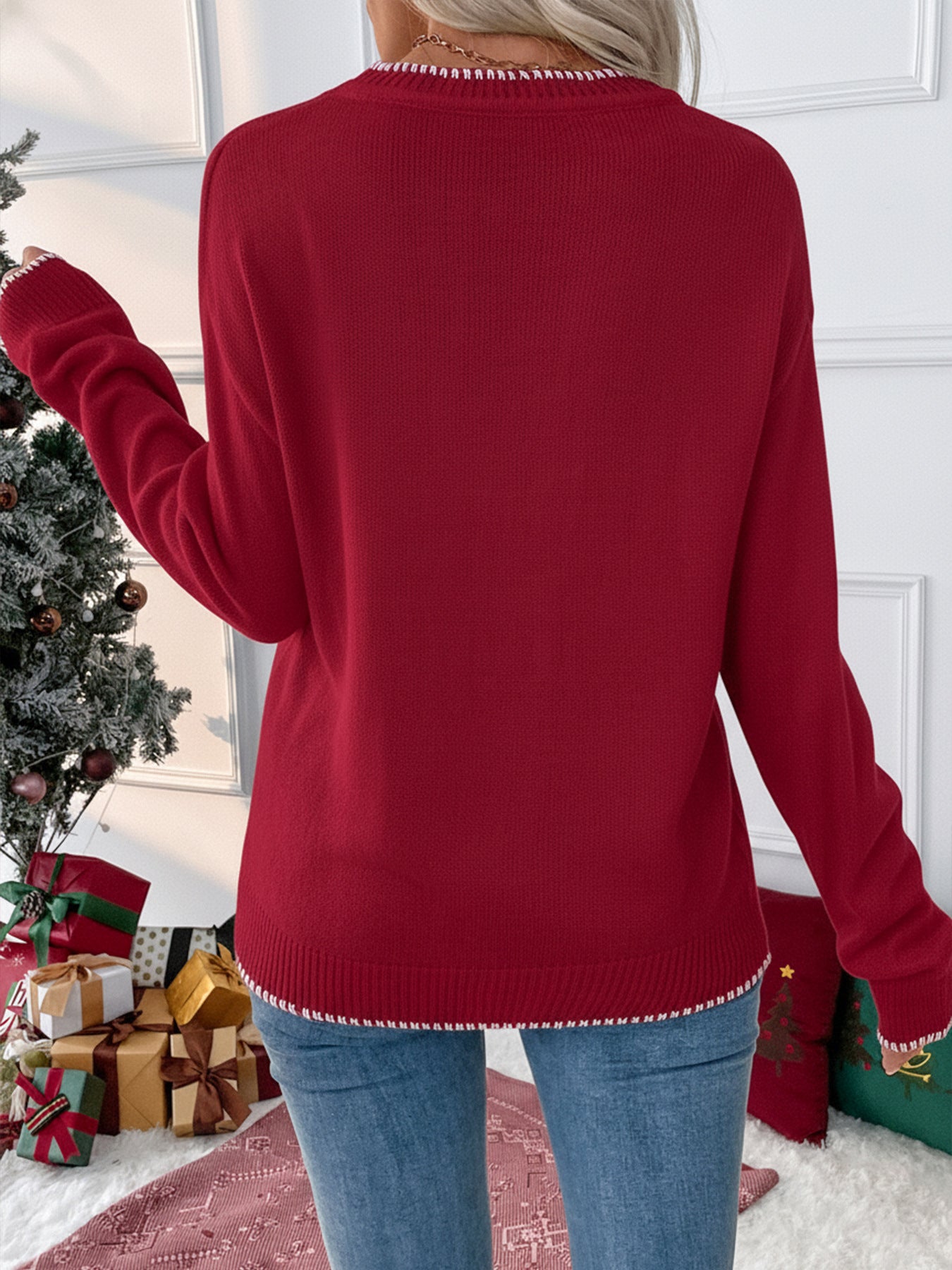 Long Sleeve Crew Neck Valentine's Day Sweater