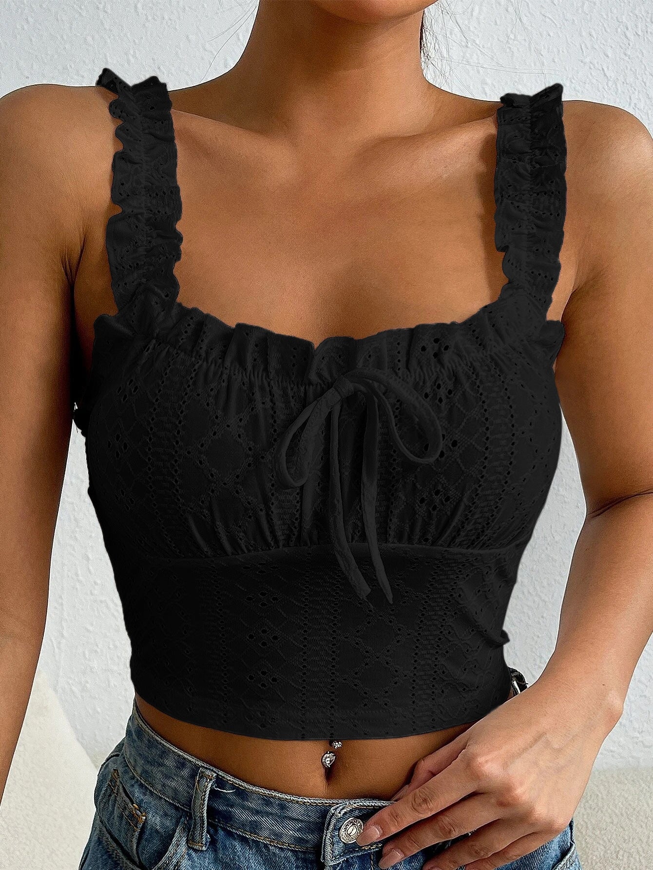 Womens Lace Sling Vest Top