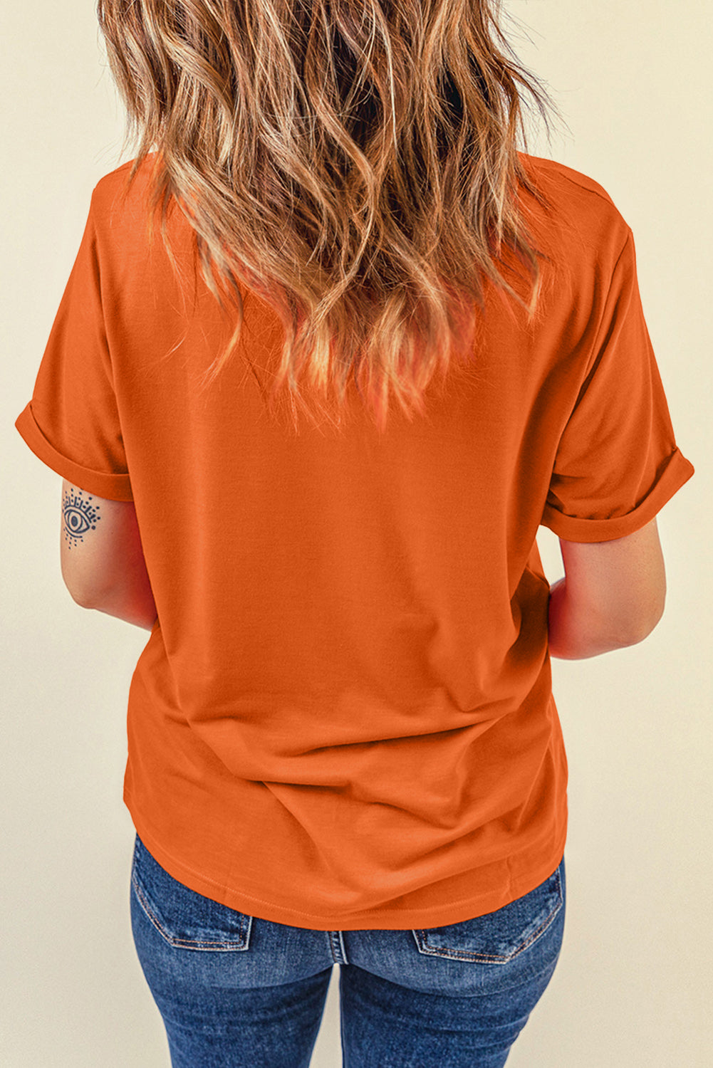 Bright Green Casual Plain Crew Neck Tee