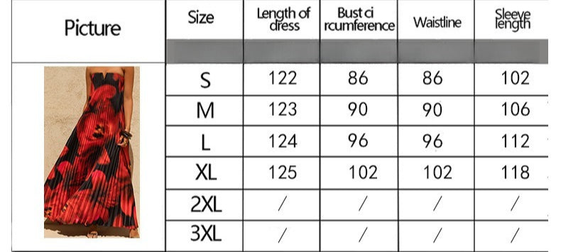 Women Printed Tubular Loose Pleated Long Dress