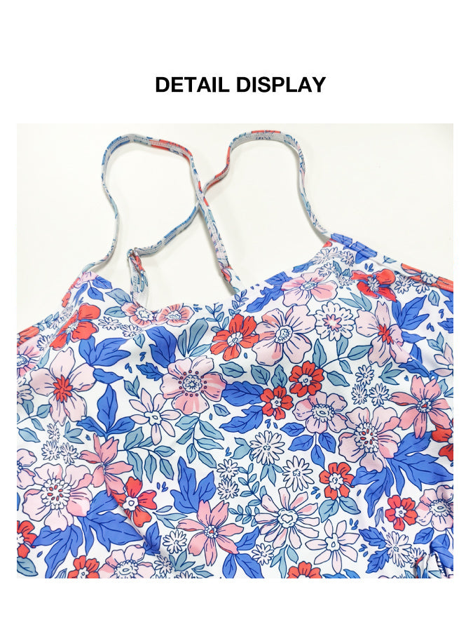 One-piece Swimsuit Women Sexy Slim Skirt Floral Print