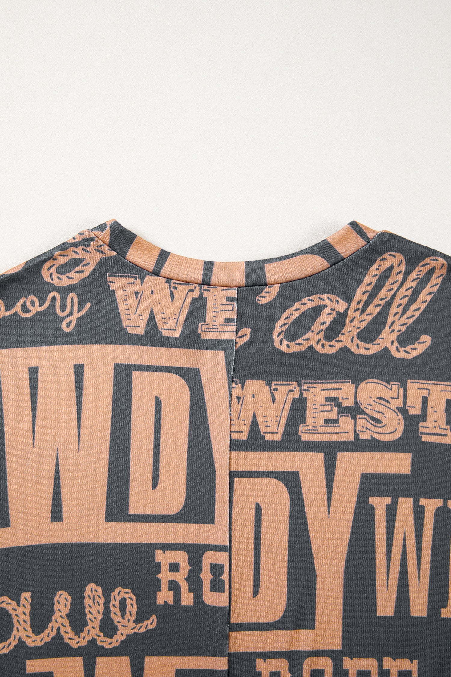 Rose Howdy Cowboy Letter Printed Western Fashion Tee