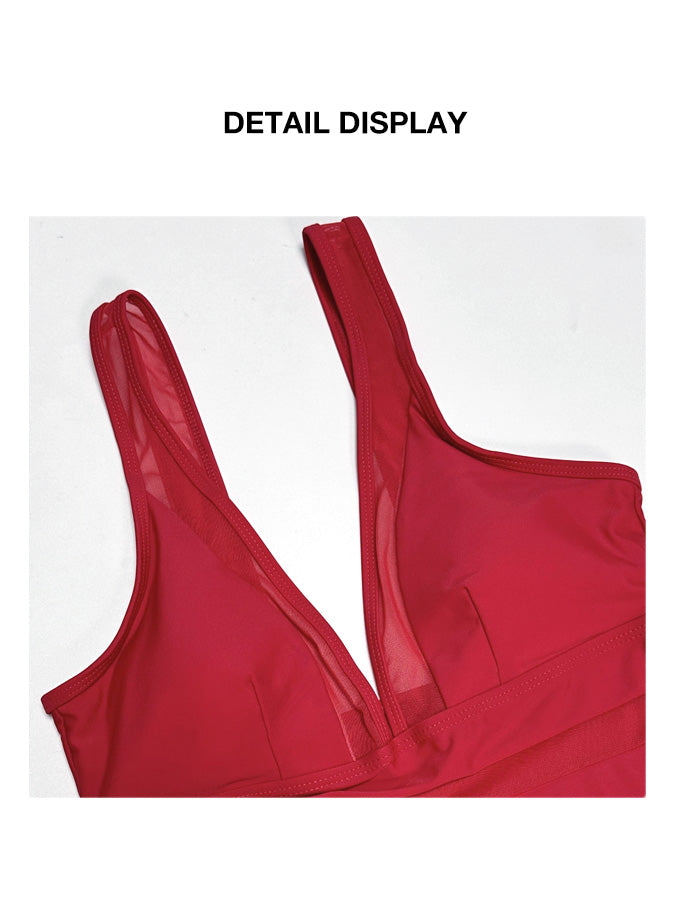 Women's Splicing Mesh Sexy One-piece Swimsuit